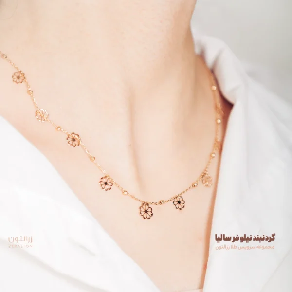 گردنبند طلا طرح گل