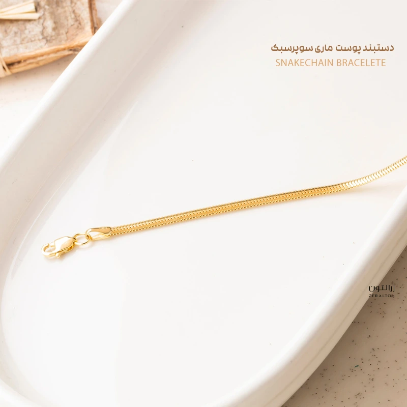 خرید دستبند طلا مدل هرینگبون
