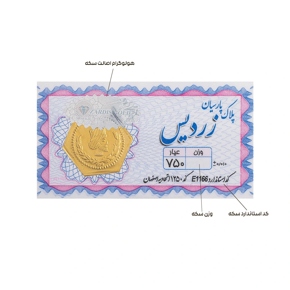 مشخصات سکه پارسیان زردیس سفید